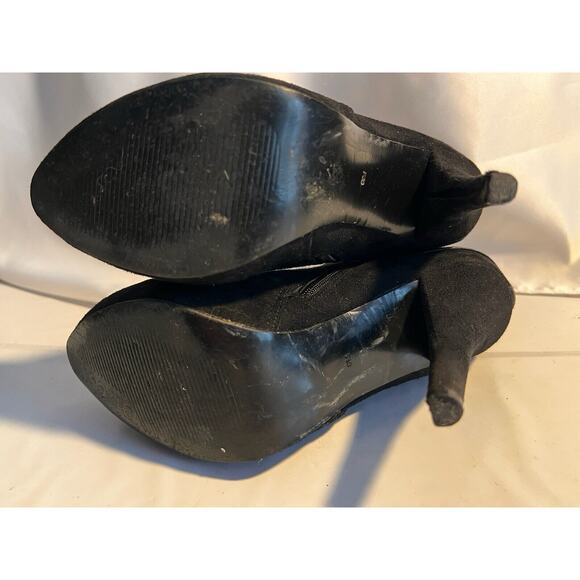 GUESS BOOTIE ANKLE BOOT BLACK SUEDE LEATHER STILETTO HEEL SZ 6 M - Picture 6 of 8